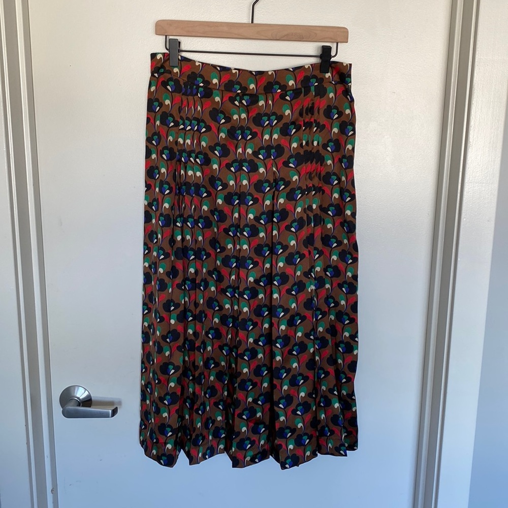 Zara Multicolored Pleated Midi Skirt
